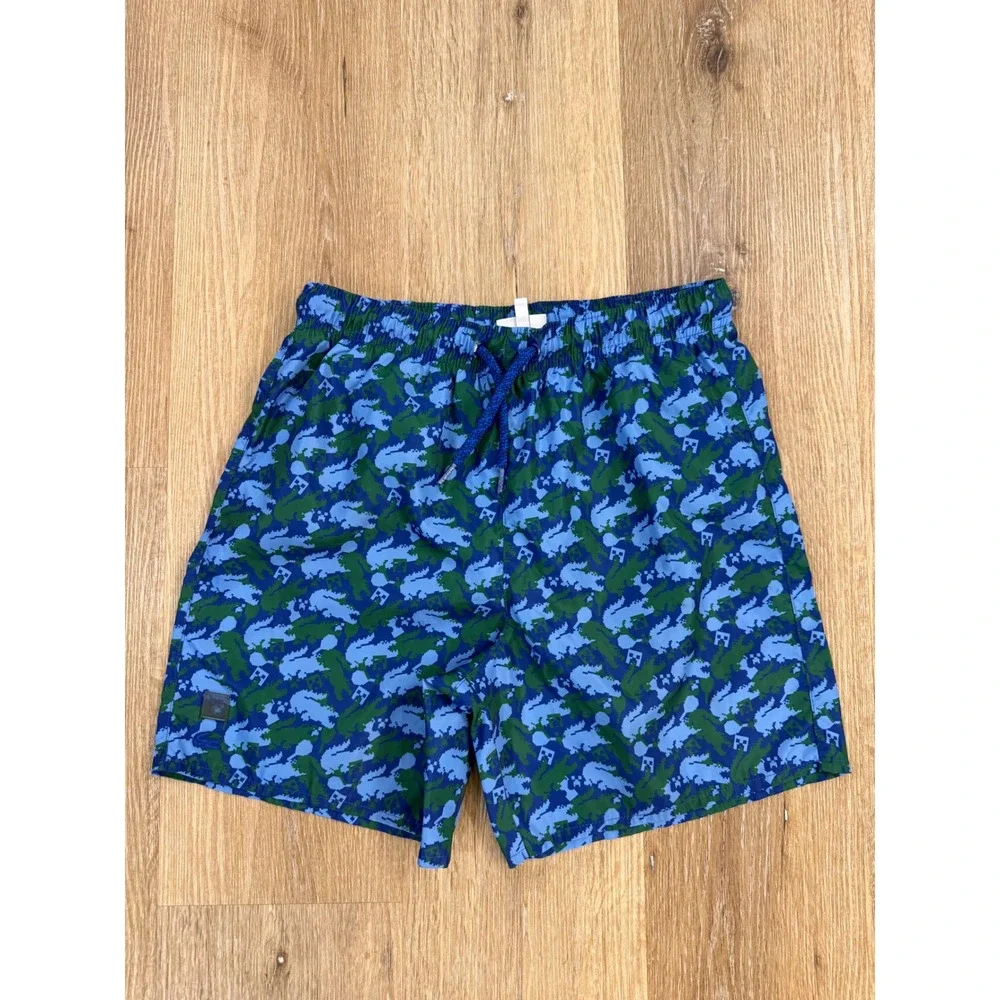 Lacoste Minecraft Swim Trunks Kids 14 Blue Green Pixel Crocodile Board‎ Shorts